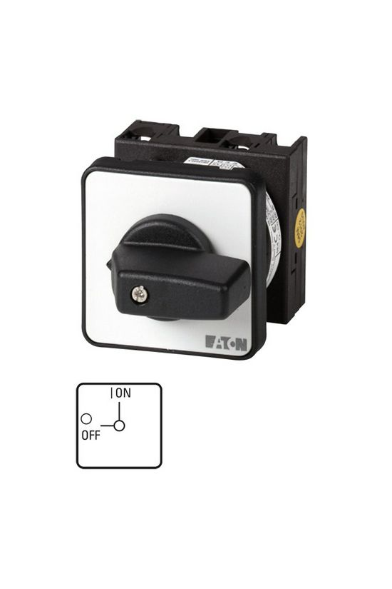 Szakaszoló be-ki kapcsoló 20A 3P 5.5kW/400VAC-3 beépíthető fix fekete T0-2-1/E EATON - 024639