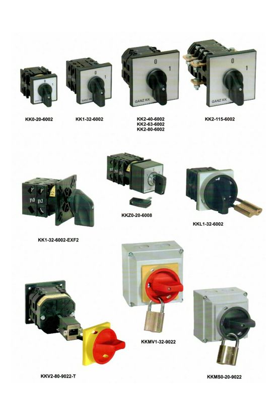Szakaszoló főkapcsoló 20A 3P 690V tokozott ajtókupplungos forgatóhajtás KKMS0-20-9022 Ganz KK - 3SC9022EL00S25