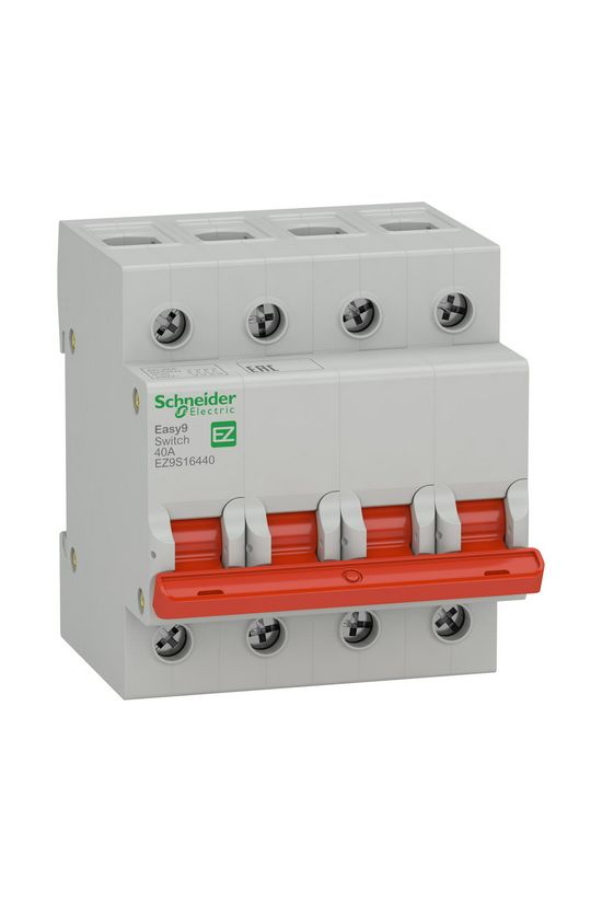 Szakaszoló be-ki kapcsoló 40A 400V 4P sorolható fix piros működtetőkaros 4M Easy9 Pro Schneider - EZ9S16440