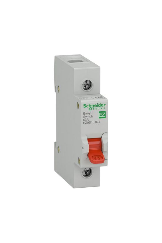 Szakaszoló be-ki kapcsoló 63A 230V 1P sorolható fix piros működtetőkaros 1M Easy9 Pro Schneider - EZ9S16163