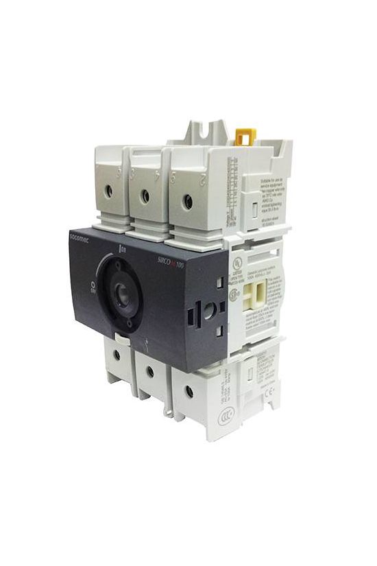 Szakaszoló be-ki kapcsoló alapkészülék 100A 3P ráépíthető sorolható fix Sirco M3 SOCOMEC - 22003010