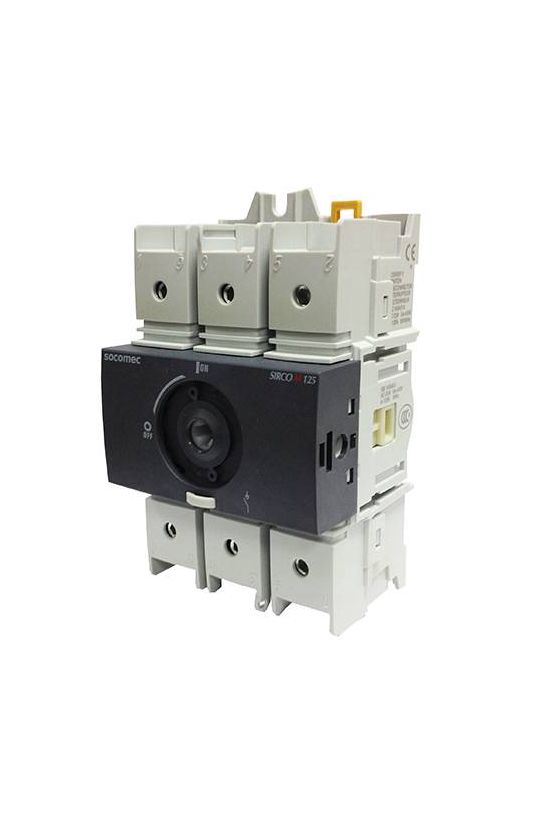Szakaszoló be-ki kapcsoló alapkészülék 125A 3P ráépíthető sorolható fix Sirco M3 SOCOMEC - 22003011