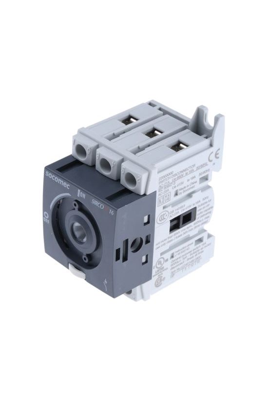 Szakaszoló be-ki kapcsoló alapkészülék 16A 3P ráépíthető sorolható fix Sirco M1 SOCOMEC - 22003000