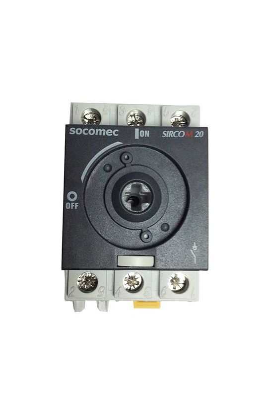 Szakaszoló be-ki kapcsoló alapkészülék 20A 3P ráépíthető sorolható fix Sirco M1 SOCOMEC - 22003001