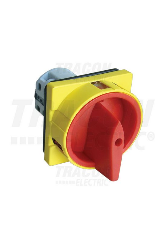 Szakaszoló fő- és vészkapcsoló 32A 4P 690V beépíthető fix piros rövid forgatókaros zárható TRACON - TKFL-32