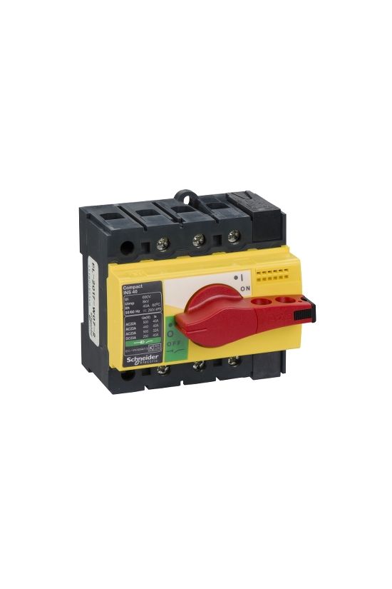 Szakaszoló fő- és vészkapcsoló 40A 500V 3P ráépíthető beépíthető sorolható fix INS4040 Schneider - 28916