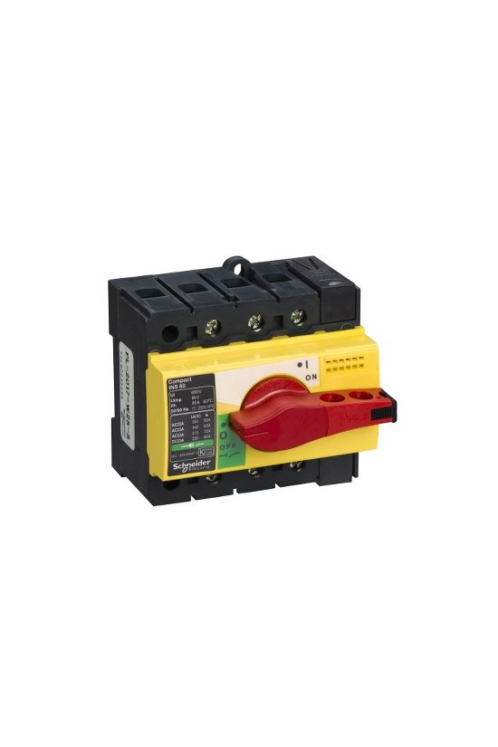 Szakaszoló fő- és vészkapcsoló 80A 500V 3P ráépíthető beépíthető sorolható fix INS8080 Schneider - 28920