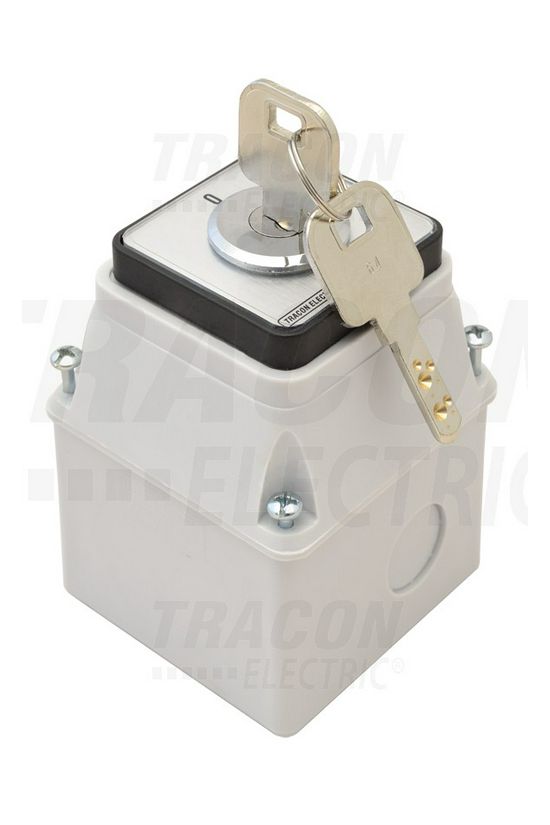 Szakaszoló főkapcsoló 20A 4P 690V előlapi központos tokozott kulcs zárható TRACON - TKFK-20T