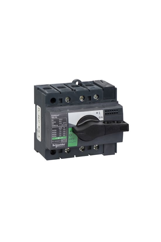 Szakaszoló főkapcsoló 40A 500V 3P ráépíthető beépíthető előlapi központos fix INS4040 Schneider - 28900