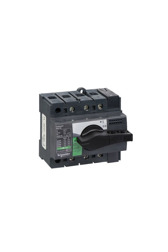 Szakaszoló főkapcsoló 63A 500V 3P ráépíthető beépíthető előlapi központos fix INS6363 Schneider - 28902