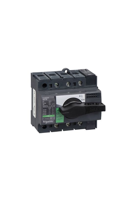 Szakaszoló főkapcsoló 80A 500V 3P ráépíthető beépíthető előlapi központos fix INS8080 Schneider - 28904