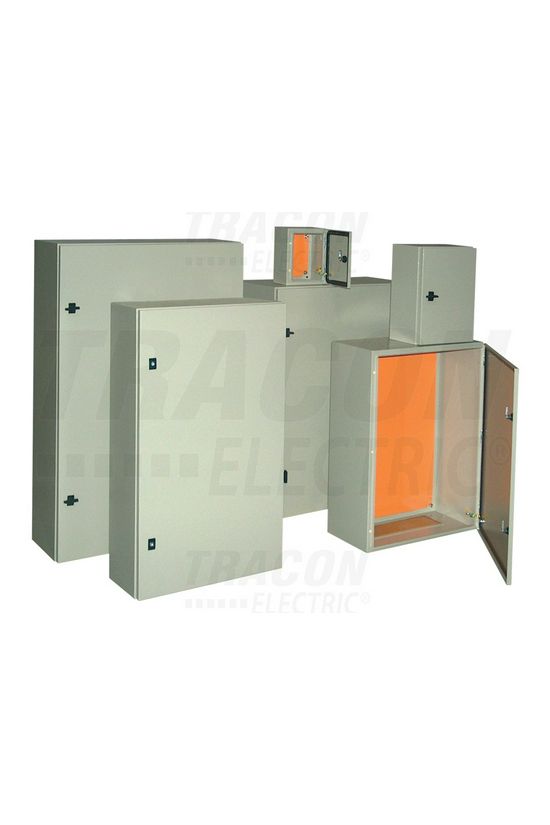 Szekrény fali teli ajtós acél szerelőlappal 1000mm 800mmx 250mmx IP55 szürke TRACON - TFE1008025