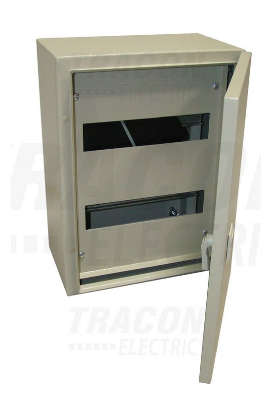 Szekrény fali teli ajtós maszkos acél szerelőlappal 400mm 300mmx 200mmx IP55 szürke TRACON - TFE403020M