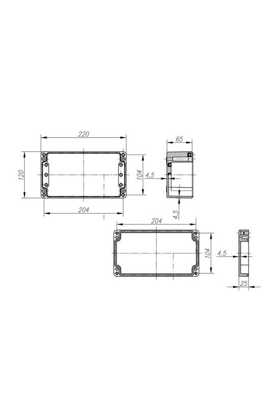 Szerelő/készülékdoboz poliészter falonkívüli műanyag 220mm x 120mm 90mm CSP 122209 Csatári Plast - CSP10122209
