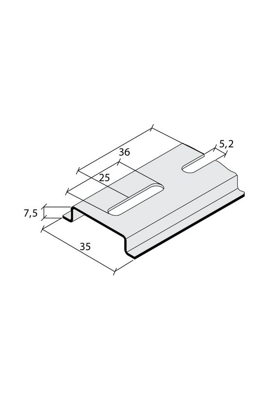 Szerelősín DIN (kalap)sín 35/7,5mm acél 7.5mm x 2000mm TS35P/7,5 MOREK - MMD7520B29