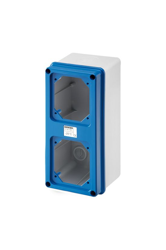 Szerelvénydoboz falonkívüli 16-32A CEE dugaljhoz műanyag 120mm x 280mm-hossz 92mm IP55 IB GEWISS - GW66741N