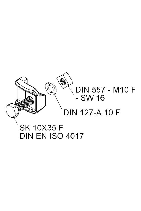 Szorítóelem KTT.-hez merítetten horganyzott acél TTKGZ 42 F Niedax - 4013339962235