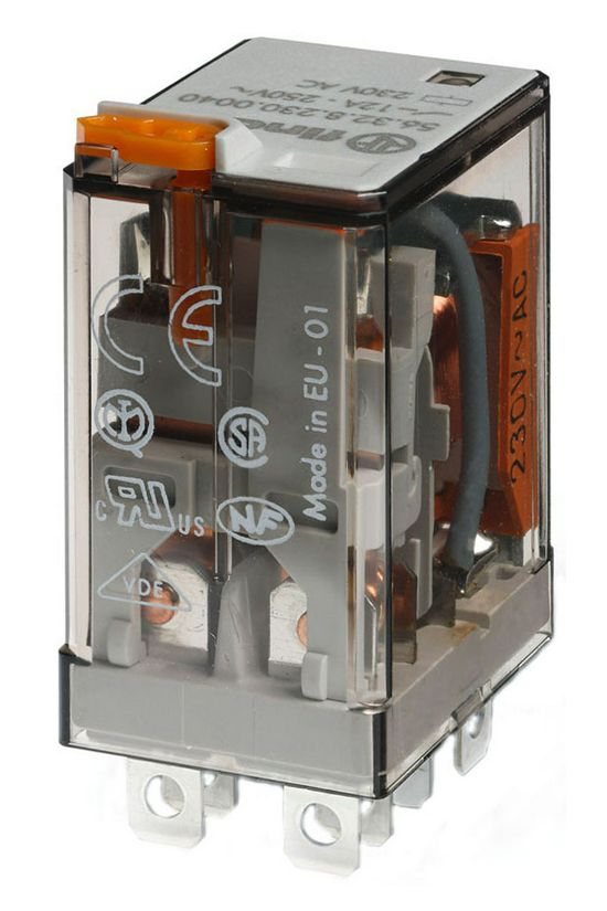 Teljesítményrelé 12A 2-v dugaszolós 24VDC monostabil IP20 56.32.9.024.0040 FINDER - 563290240040