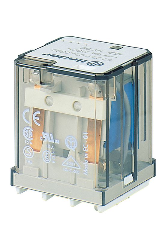 Teljesítményrelé 16A 2-v dugaszolós 24VAC monostabil IP20 62.32.8.024.0040 FINDER - 623280240040