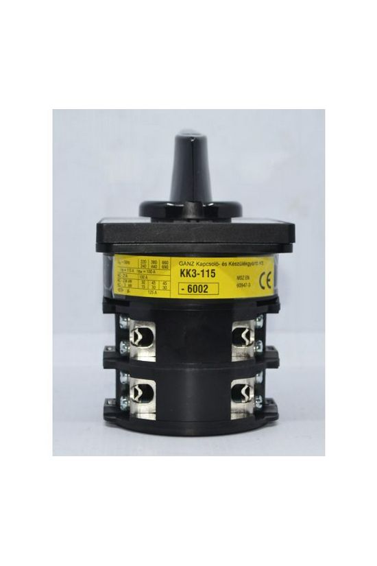 Terhelés be-ki kapcsoló 3P 115A előlapra KK3-115-6002 Ganz KK - 501-0006-002