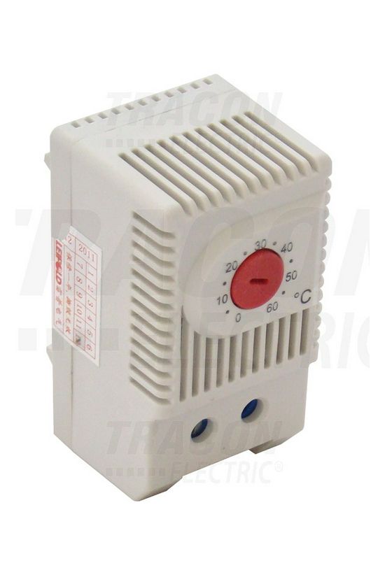 Termosztát sorolható fűtés 0-60°C 10A 250V nyitó TRACON - THMS-01