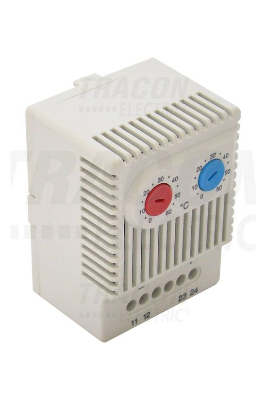 Termosztát sorolható univerzális 0-60°C 10A 250V záró és nyitó érintkező TRACON - THMS-11