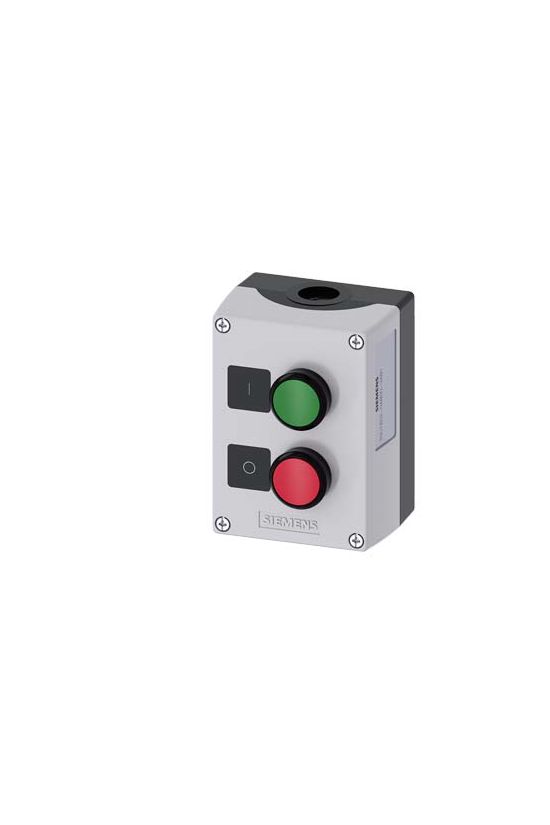 Tokozott nyomógomb O-I piros-zöld 2-poz. 5-500V50Hz 5-500VDC szürke műanyag 1z SIRIUS ACT SIEMENS - 3SU1802-0AB00-2AB1