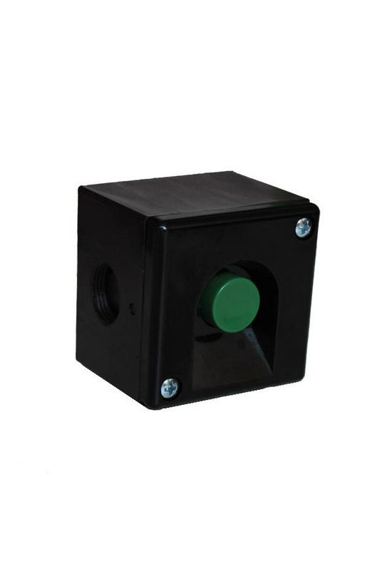 Tokozott nyomógomb zöld 1-pozíció 400VAC fekete műanyag IP40 1-z VA Elektronika - BKV-MT(2)