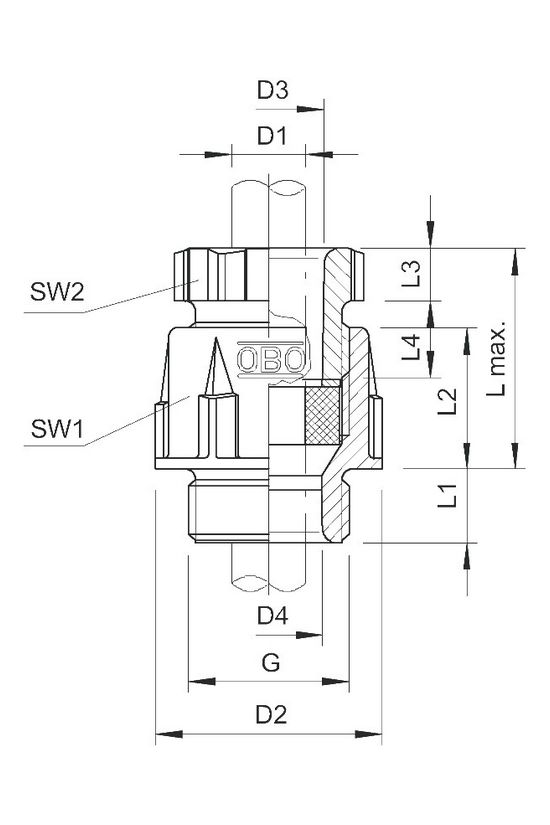 Tömszelence PG 16 10-14mm-kábelátmérőhöz műanyag kezeletlen világosszürke 106 PG16 OBO-BETTERMANN - 2036169