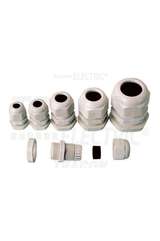 Tömszelence PG 36 ellenanyával 25-33mm-kábelátmérőhöz műanyag világosszürke TRACON - PG-36