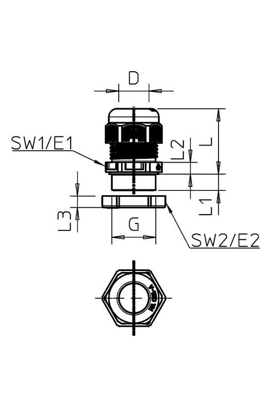 Tömszelence tűzálló M 20 ellenanyával 6-13mm-kábelátmérőhöz műanyag V-TEC VM20+ OR OBO-BETTERMANN - 7205660
