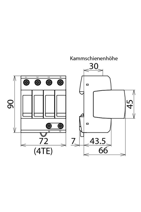 Túlfeszültség-korlátozó DEHNguard C 4P T2 TN-S 230V/AC 40kA 4M DG M TNS 275 DEHN - 952400