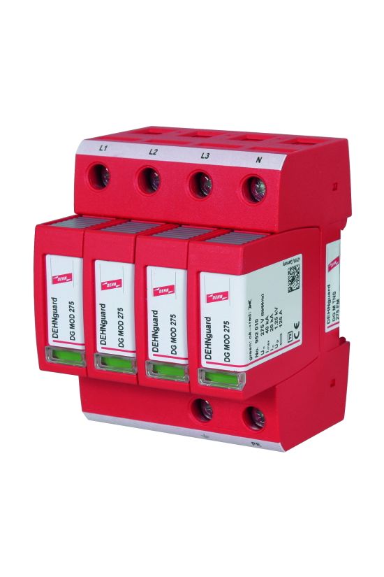 Túlfeszültség-korlátozó DEHNguard C 4P T2 TN-S 230V/AC 40kA 4M DG M TNS 275 FM DEHN - 952405