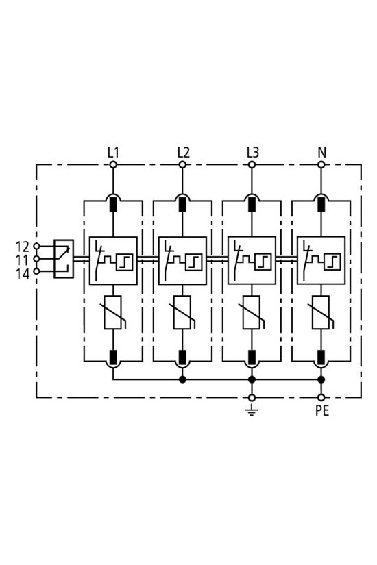 Túlfeszültség-korlátozó DEHNguard C 4P T2 TN-S 230V/AC 40kA 4M DG M TNS 275 FM DEHN - 952405
