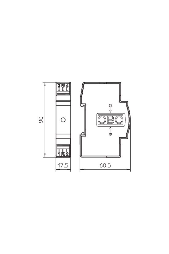 Túlfeszültség-levezető 1P 230V/AC 230V/DC 20A 2.5kA(L-N) 7kA(L+N-PE) VF230-AC/DC OBO-BETTERMANN - 5097650