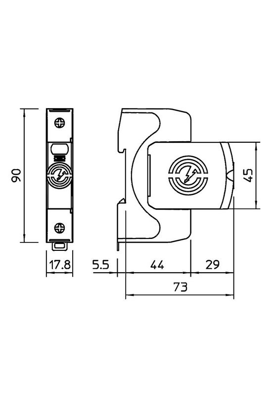 Túlfeszültség-levezető C 1P T2 TNC TN-S TN-C-S TN 230V/AC 40kA 1M V20-1-280 OBO-BETTERMANN - 5095161