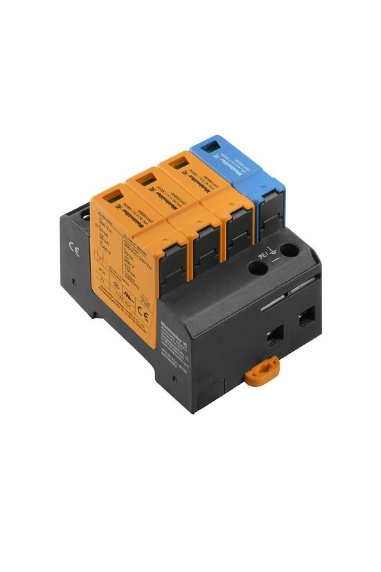 Túlfeszültség-levezető dugaszolható 3P+N T2 TNC TN-C-S TN 230V/AC VPU AC II 3+1 300/50 Weidmüller - 2591080000