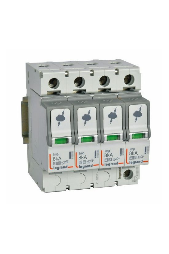 Túlfeszültség-levezető dugaszolható kombi T1+T2 4P T2 TNC TN-S TT 400V/AC 50kA 4M imax LEGRAND - 412253