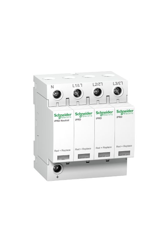 Túlfeszültség-levezető dugaszolható 3P+N T2 TN-S TT 400V/AC 20kA 8M Acti9 iQuick PRD Schneider - A9L20601