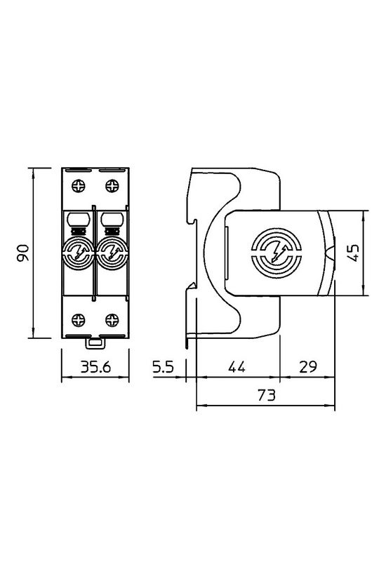 Túlfeszültség-levezető kombi 2P T1+T2 TT TN-S TN-C-S TN 230V/AC 2M V50-B+C 1+NPE OBO-BETTERMANN - 5093522