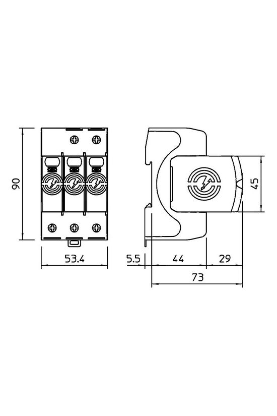 Túlfeszültség-levezető kombi 3P T1+T2 TNC TN-S TN-C-S TN 230V/AC 3M V50-B+C 3-280 OBO-BETTERMANN - 5093511