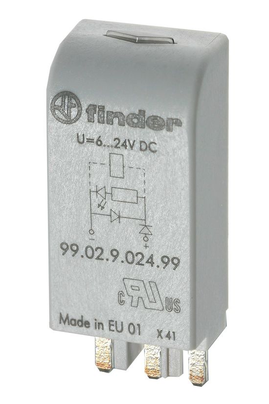 Túlfeszültségvédő modul varisztor 110-240VAC 110-240VDC AC/DC LED 99.02.0.230.98 FINDER - 9902023098