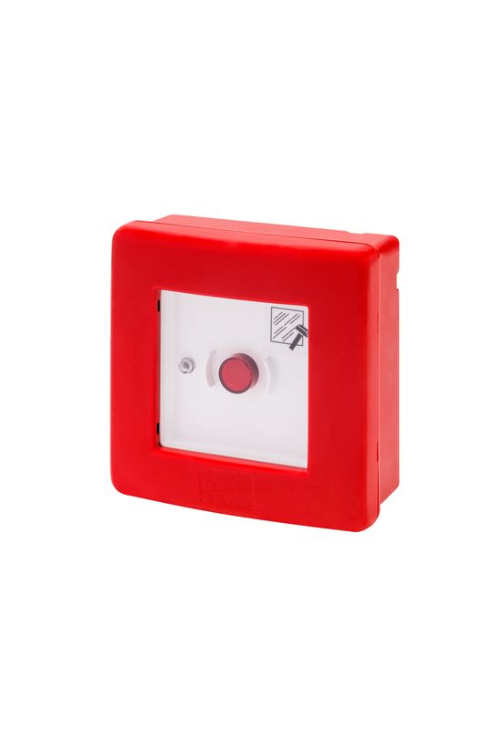 Tűzvédelmi kézi jelzésadó falonkívüli tűzriasztó (piros) műanyag piros üveglapos IP55 42RV GEWISS - GW42201