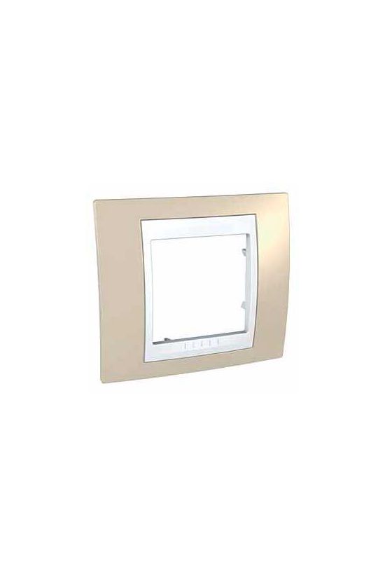 Unica Plus keret 1-es homok/fehér vízszintes műanyag Schneider - MGU6.002.867