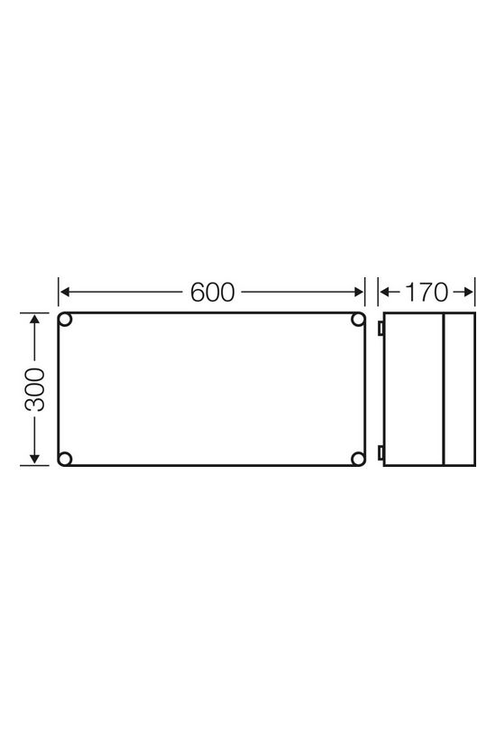 Üres elosztómodul takarólappal (csoportos mérőhelyhez) falonkívüli műanyag Mi 0400-CS Hensel - Mi0400-CS