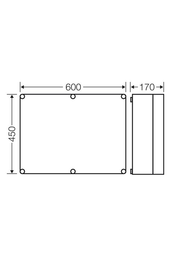 Üres elosztómodul takarólappal (csoportos mérőhelyhez) falonkívüli műanyag Mi 0600-CS Hensel - Mi0600-CS