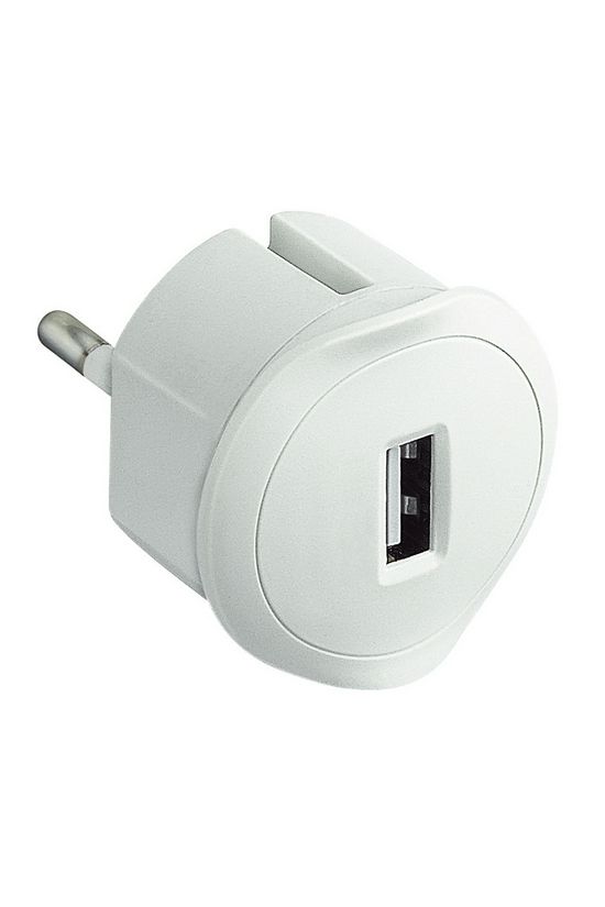 USB töltőadapter fehér 100-240V/ 5V DC 1500mA stabilizált süllyesztett dugó LEGRAND - 050680