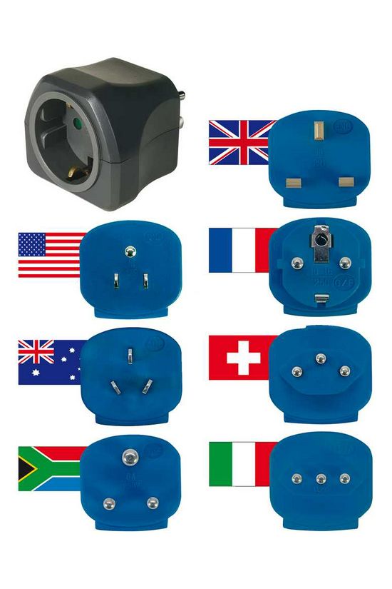 Utazó adapter univerzális(7x)->DIN(F) többszínű 13A 250V LECTRA - 1508160