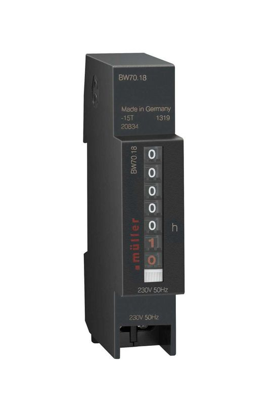 Üzemóraszámláló analóg kvarc 7digit 230V AC 99999h 1M IP50 BW 70.18 Hugo Müller - 20839