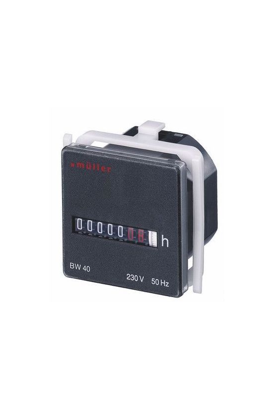 Üzemóraszámláló előlapba digitális kvarc 7digit 12-48V DC 99999h IP50 BG 40.17 Hugo Müller - 20053